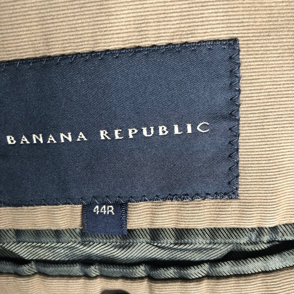 Banana Republic Men 44R Sport Coat Blazer Three Button Brown Cotton Preppy - Picture 10 of 16